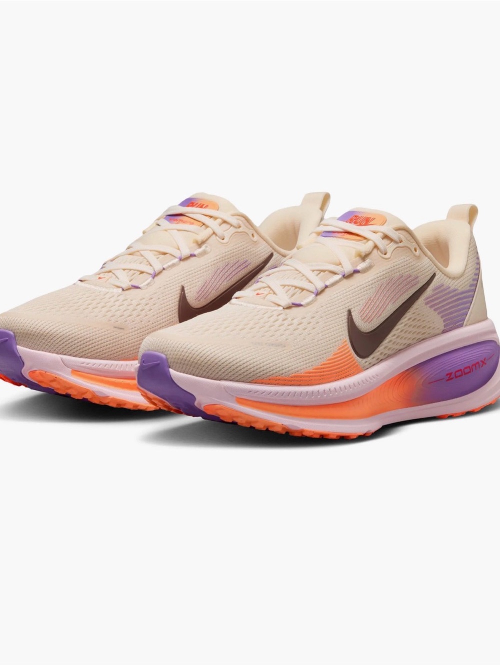 Vomero 18 Running Shoe Women’s Cream and Purple Running Sneakers | Size 10